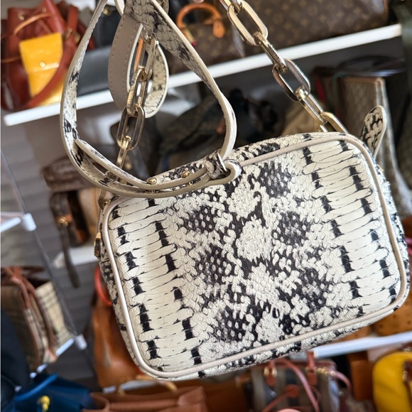 Versace Black and Cream Crossbody Bag with Gold Accents - Picture 2 of 3